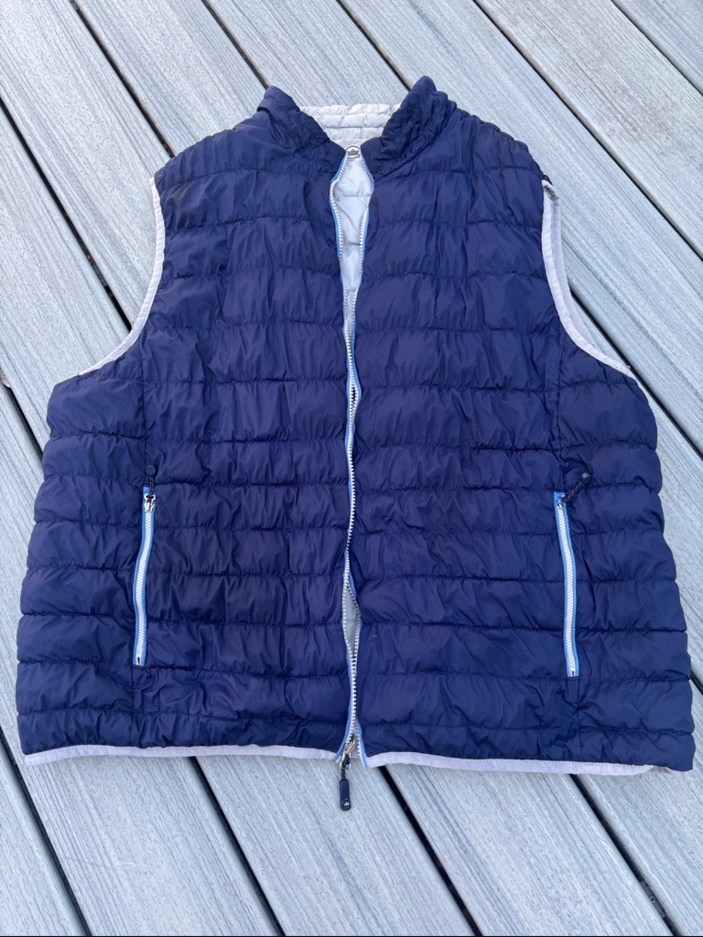 Peter Millar Navy Quilted men’s  Vest with Light Trim size xxl reversible